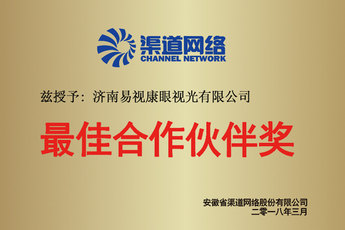 渠道网络最佳合作伙伴奖